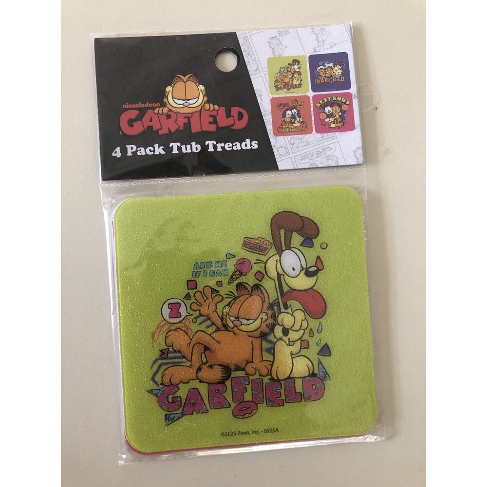 Garfield & Odie 4 Pack Non Slip Tub Treads Nickelodeon Bathroom Decor New Sealed